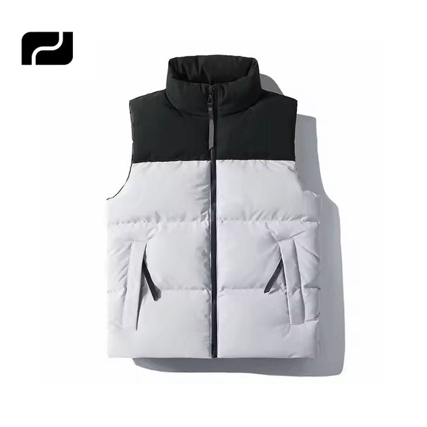 Custom Logo Winter New Fashion Vest Men Jackets Stand Collar Warm Puffer Sleeveless Jacket Outdoor Wear